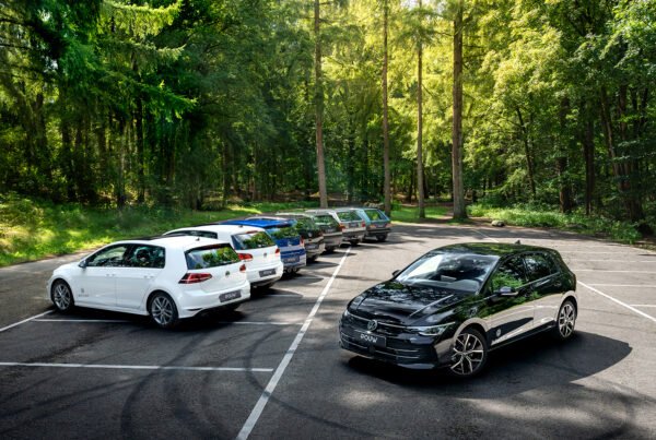 Een bijzondere line-up die de evolutie van de Volkswagen Golf perfect illustreert - van klassiek tot modern.
